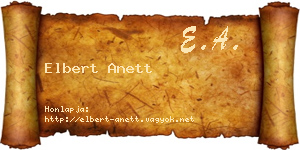 Elbert Anett névjegykártya